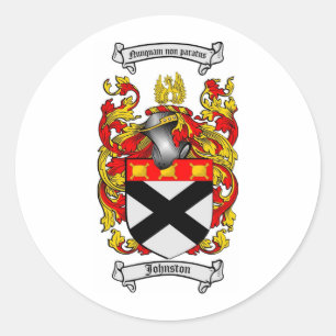 STICKER ROND JOHNSTON FAMILLE CREST - JOHNSTON COAT D'ARMES