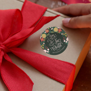 Sticker Rond Joie Au Jardin Floral Mondial Élégant