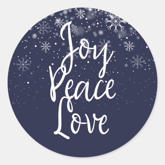 Sticker Rond Joie Paix Amour Noël Vacances Classic Round Sti (Devant)