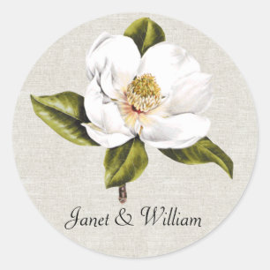 Sticker Rond Joint blanc élégant d'enveloppe de mariage de