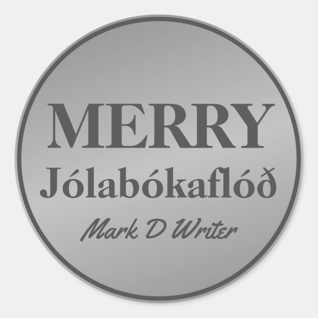 Sticker Rond Jolabokaflod Grey (Devant)