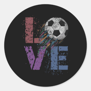 Sticker Rond Joli amour de football de la Saint-Valentin journé