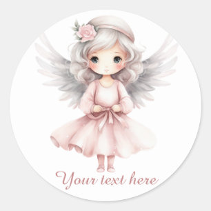Sticker Rond Joli angle céleste ajouter du texte