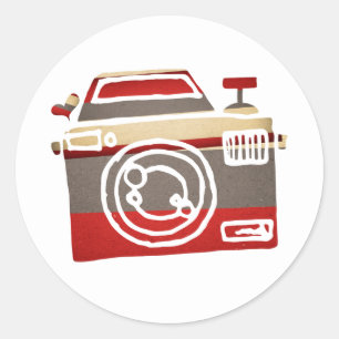 Sticker Rond Joli Appareil Photo Amour Coeur Photographie Graph
