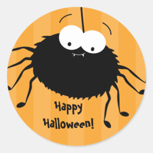 Sticker Rond Joli Araignée d'Halloween Enveloppe Phoques
