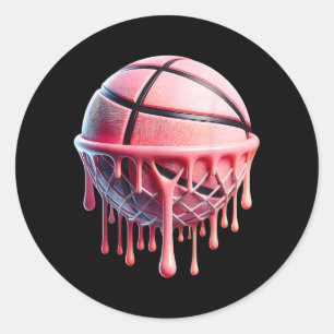 Sticker Rond Joli Art De Baseball Pour Femmes Filles