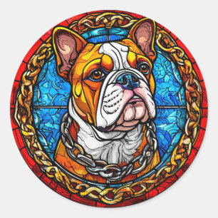 Sticker Rond Joli Bouledogue