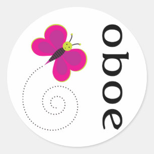 Sticker Rond Joli cadeau Oboe