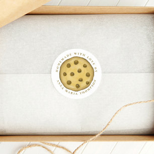 Sticker Rond Joli Cookie Fantaisiste Fait Maison avec Amour