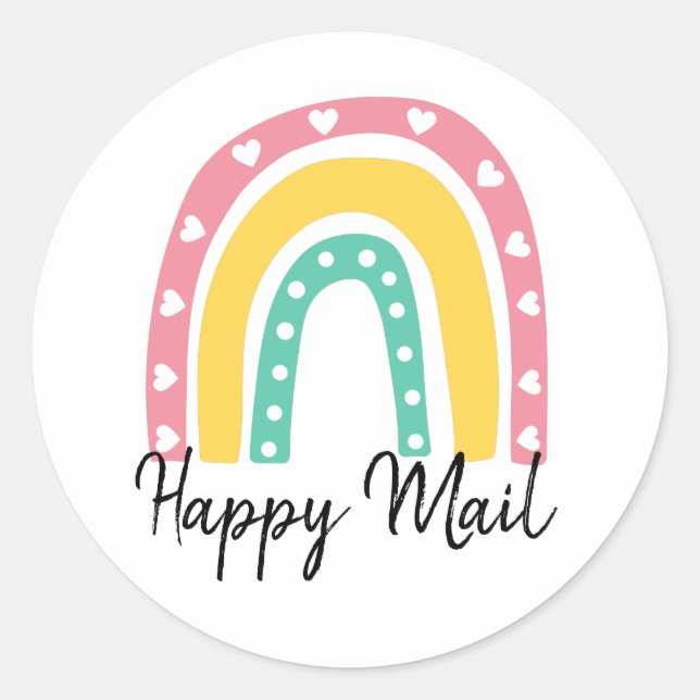 Sticker Rond Joli courrier Rainbow (Devant)