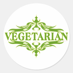 Sticker Rond Joli design végétarien
