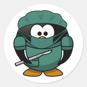 Sticker Rond Joli docteur en dessin