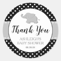 Joli Eléphant noir blanc Polka Baby shower point