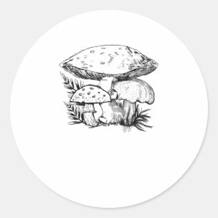 Sticker Rond Joli esthétique Cottagecore Champignon Fungi Gobli