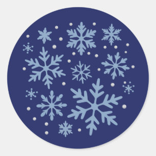 Sticker Rond Joli flocon de neige Noël hiver vacances Cozy Xmas