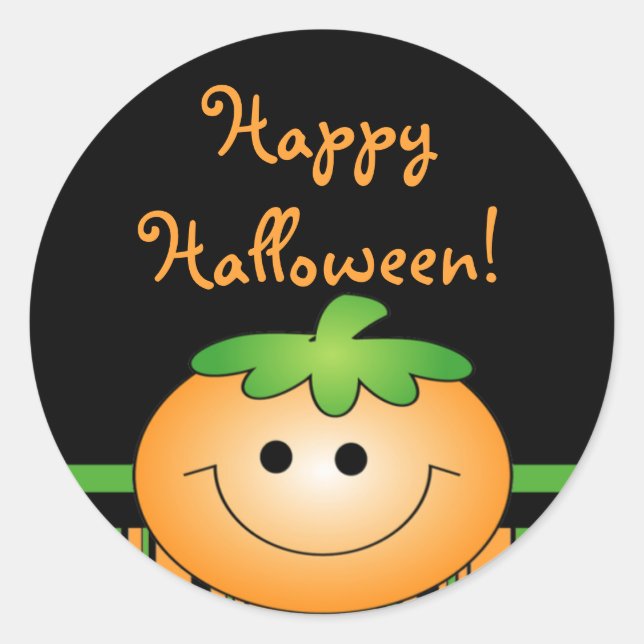 Sticker Rond Joli Halloween Citrouille (Devant)