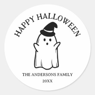 Sticker Rond Joli Halloween Ghost drôle