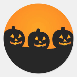Sticker Rond Joli Halloween Jack-o'-lantern
