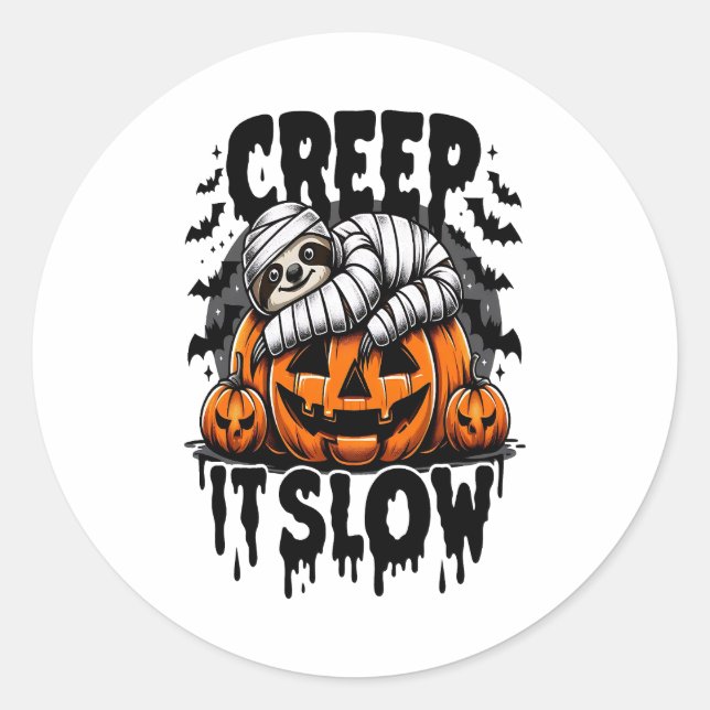 Sticker Rond Joli Halloween Sloth (Devant)