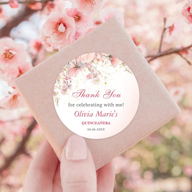 Sticker Rond Joli Jardin Fleur sauvage Sweet 16 (Créateur téléchargé)