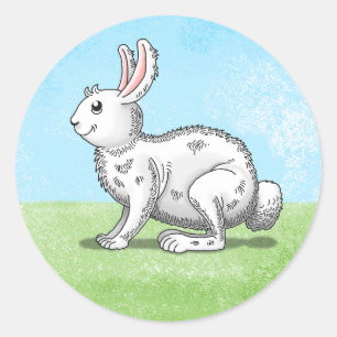 Sticker Rond Joli lapin de Pâques
