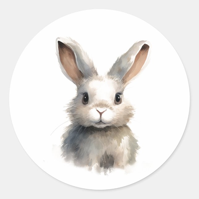 Sticker Rond Joli lapin Lapin Doux (Devant)