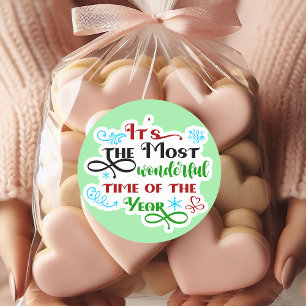 Sticker Rond Joli 'Le Plus Merveilleux Moment' de Noël