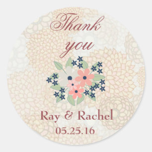 Sticker Rond Joli Merci Floral
