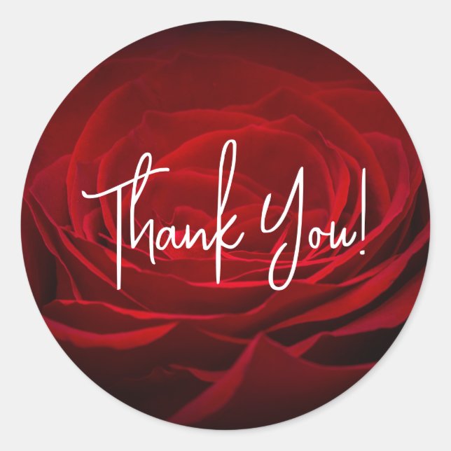 Sticker Rond Joli Merci rouge Rose (Devant)