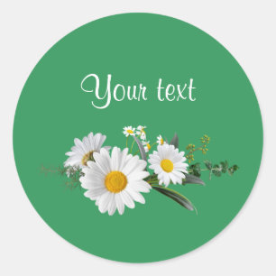 Sticker Rond Joli Modèle Blanc, Personnalisable,