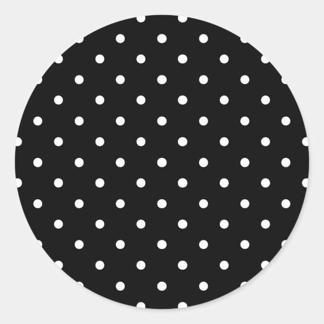 Sticker Rond Joli noir et blanc pois motif chic (Devant)