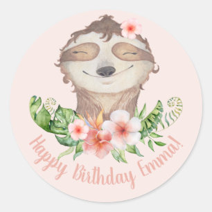 Sticker Rond Joli parfum d'anniversaire heureux personnalisé