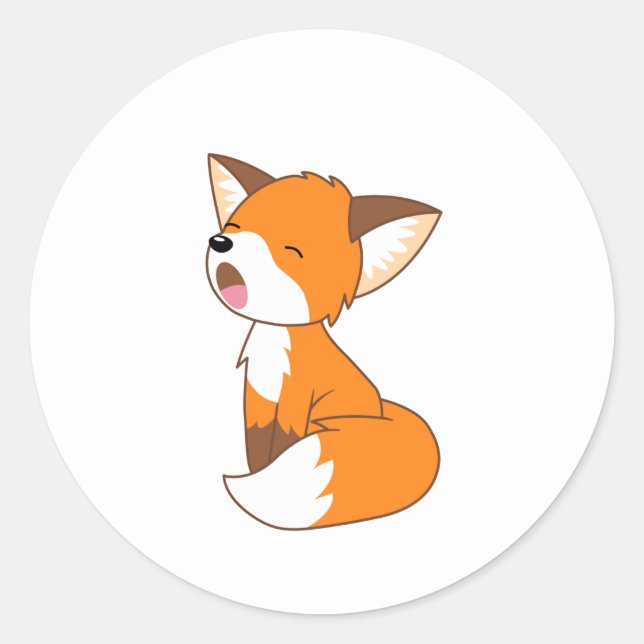 Sticker Rond Joli Petit Fox Sleepy (Devant)