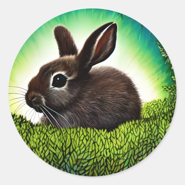 Sticker Rond Joli petit livre d'histoires Bunny (Devant)