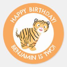 Joli petit tigre personnalisé dessin animé anniver