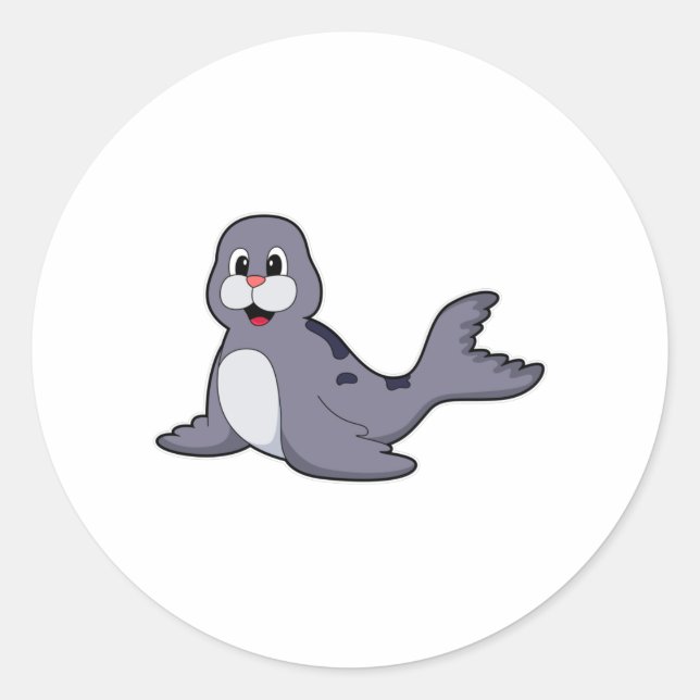 Sticker Rond Joli phoque (Devant)