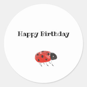 Sticker Rond Joli Red Ladybug personnalisable