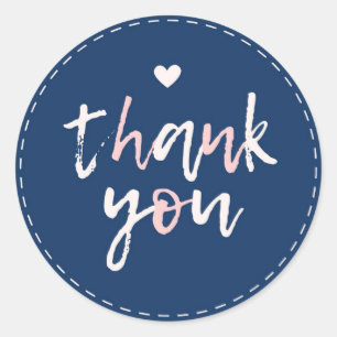 Sticker Rond Joli rose bleu pâle merci d'acheter