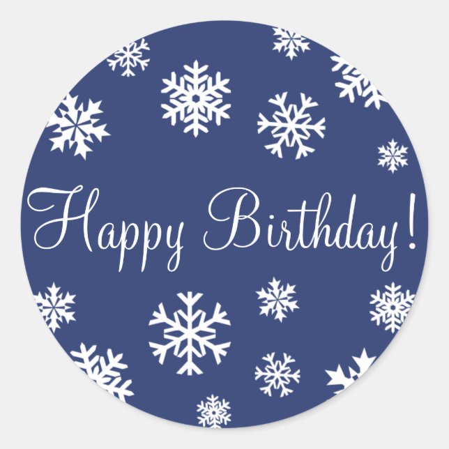 Sticker Rond Joli Sceau d'enveloppe de flocons de neige Anniver (Devant)