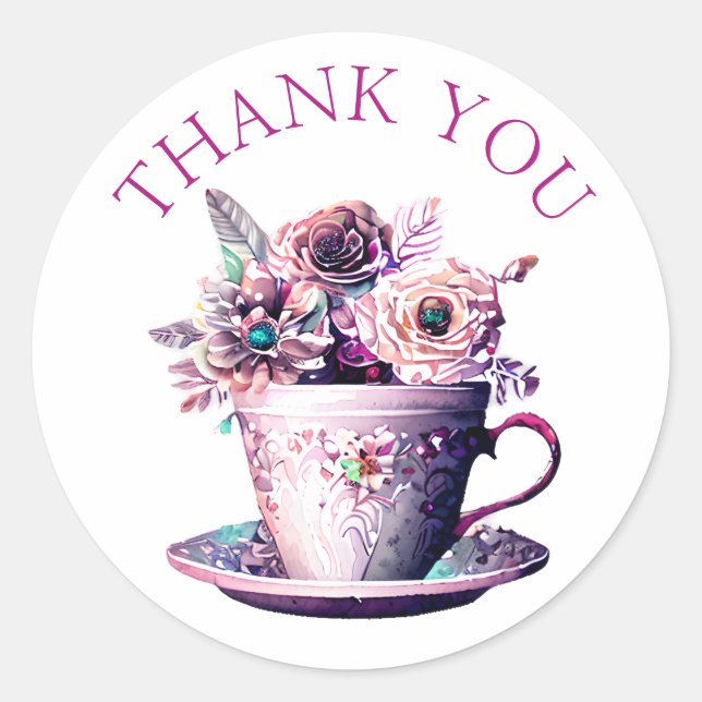 Sticker Rond Joli Shabby Chic Merci victorien (Devant)