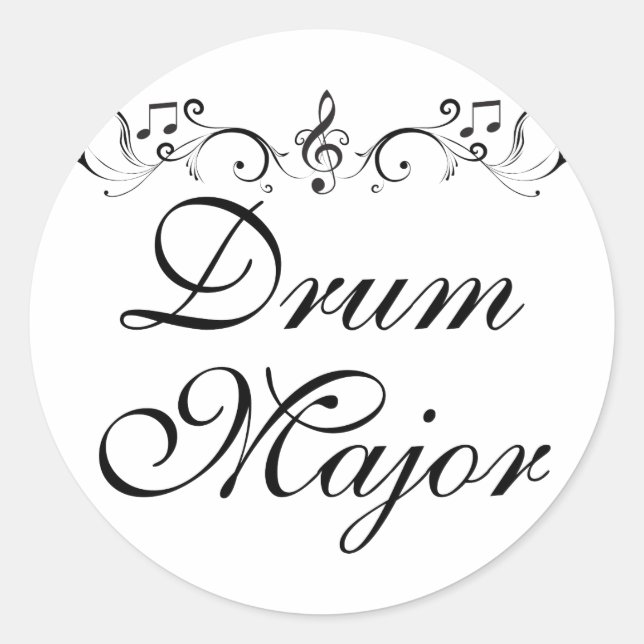 Sticker Rond Joli Tambour Grand Marching Band Cadeau (Devant)
