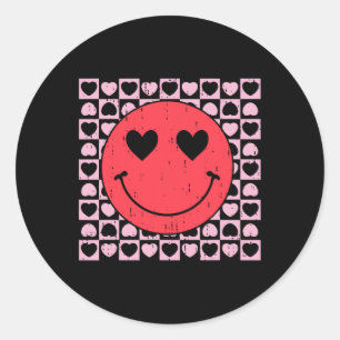 Sticker Rond Joli Valentines Jour Smile Coeur Visage Pour Ados 