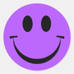 Sticker Rond Joli visage violet mou