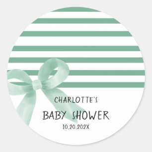 Sticker Rond Jolie Baby Shower Arc-en-Ciel à l'aquarelle