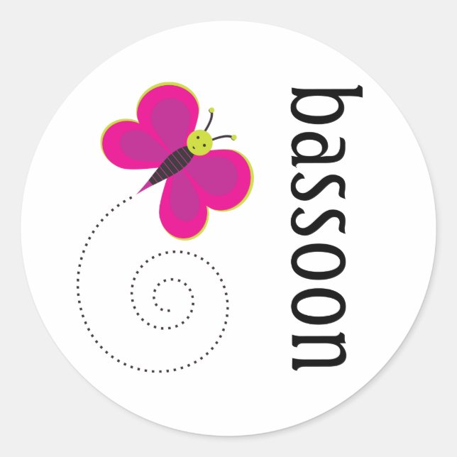 Sticker Rond Jolie Bassoon (Devant)