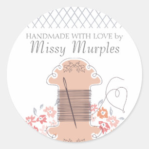 Sticker Rond Jolie couture broderie fil couture couture