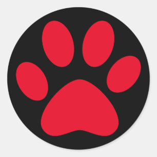 Sticker Rond Jolie empreinte de patte d'animal de compagnie cha