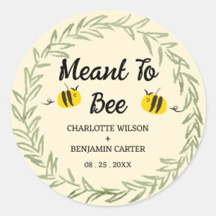 Sticker Rond Jolie enveloppe et faveur de mariage Meant To Bee