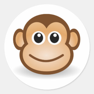 Sticker Rond Jolie face de singe