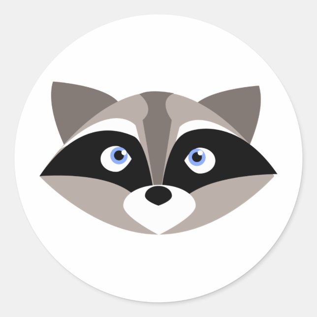 Sticker Rond Jolie face Raccoon (Devant)